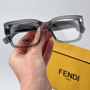 Fendi ROMA FE50094I 020 Women BRAND NEW Eyeglasses Rectangular Transparent Grey